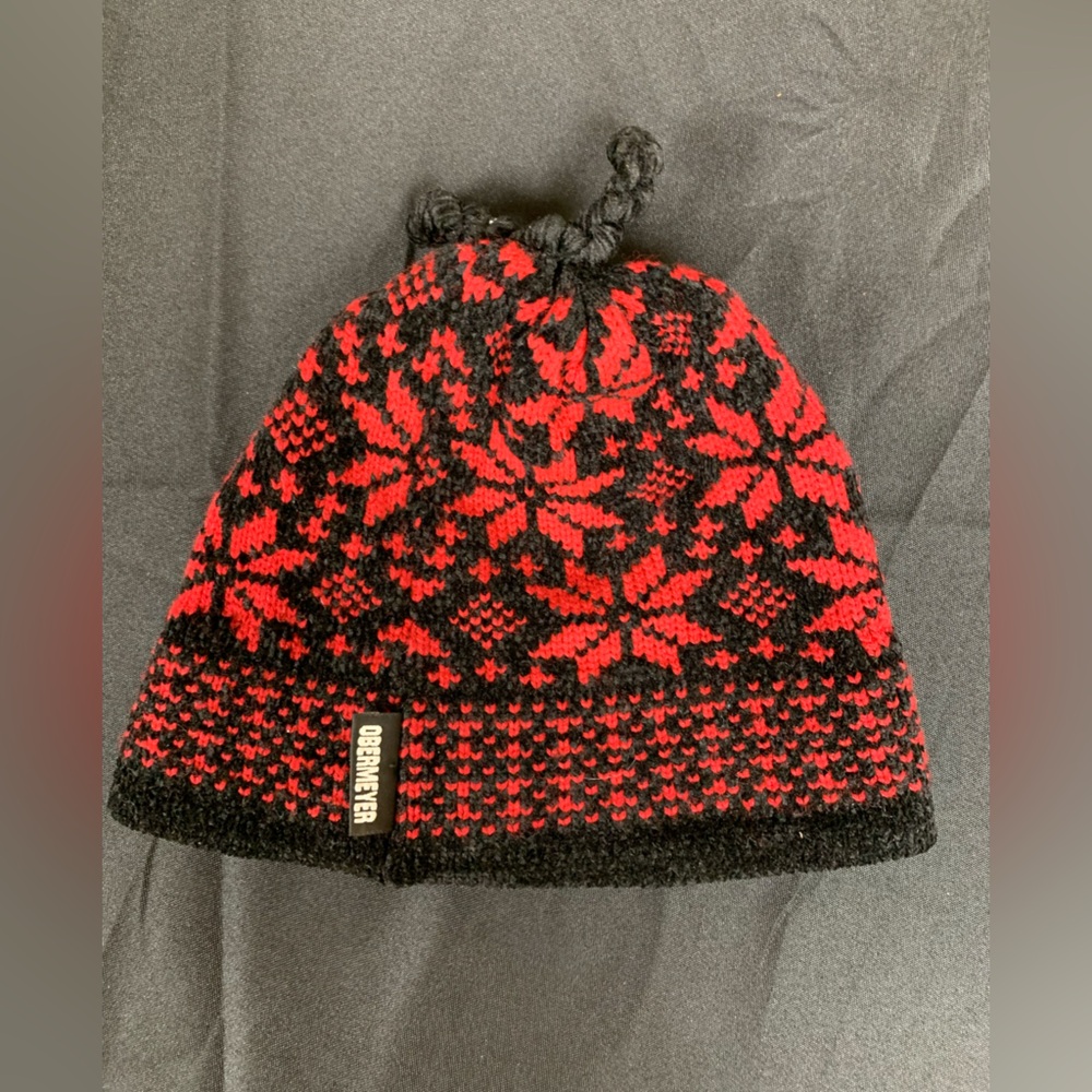 Obermeyer Red and Black Beanie Hat. Men & Women - Picture 2 of 4